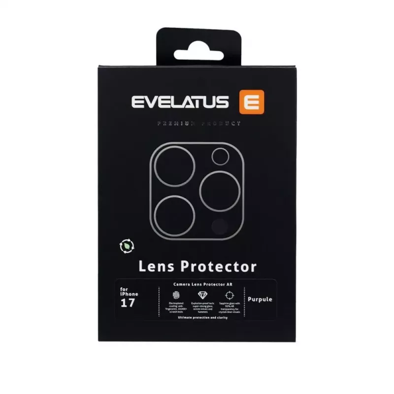 Evelatus Apple iPhone 17 Proteção de Lente de Câmara Full Body Premium Roxo