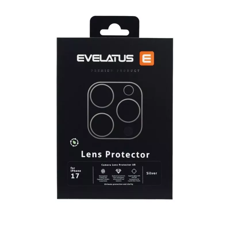 Evelatus Apple iPhone 17 Proteção de Lente de Câmara Full Body Premium Prateado