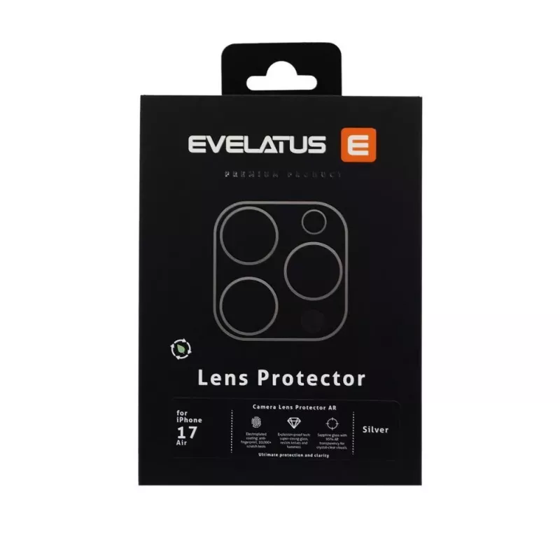 EVELATUS Apple iPhone 17 Air Proteção de Lente de Câmara Full Body Premium Prateado