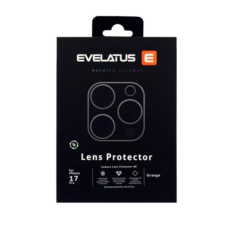 Evelatus Apple iPhone 17 Pro Proteção de Lente de Câmara Full Body Premium Laranja