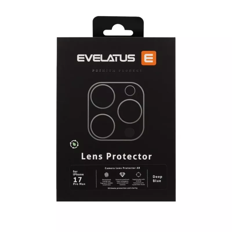 Evelatus Apple iPhone 17 Pro Max Proteção de Lente de Câmara Full Body Premium Azul-escuro
