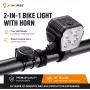 iLike buzina elétrica para bicicleta 120 dB com botão de controlo remoto com fio, buzina de bicicleta à prova de água para bicicletas e trotinetes elétricas