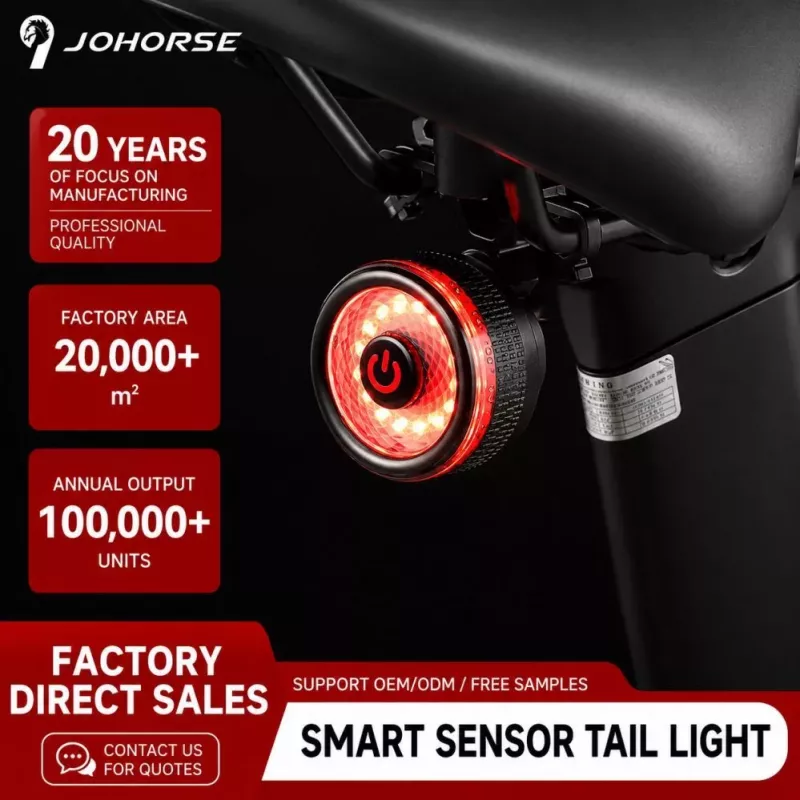 iLike Smart Bike Tail Light, luz traseira de bicicleta LED recarregável por USB com sensor de travagem, modo de suspensão automática e função de despertar por vibração