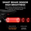 iLike Smart Bike Tail Light, luz traseira de bicicleta LED recarregável por USB com sensor de travagem, modo de suspensão automática e função de despertar por vibração
