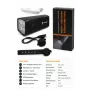 iLike farol de bicicleta recarregável com buzina elétrica de 120 dB, luz de bicicleta LED 300 lúmenes, recarregável por USB, controlo remoto no guiador