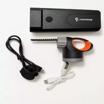 iLike JOHORSE farol de bicicleta e buzina elétrica – 300 lúmenes, 120 dB, recarregável por USB