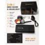 iLike JOHORSE farol de bicicleta e buzina elétrica – 300 lúmenes, 120 dB, recarregável por USB