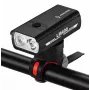 iLike JOHORSE luz frontal de bicicleta recarregável por USB, farol de bicicleta LED 400LM, feixe duplo, caixa em alumínio, indicador de carga da bateria, luz de bicicleta à prova de água