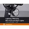 iLike Conjunto de luzes de bicicleta 4-LED USB recarregáveis – Luzes dianteira e traseira com buzina de 120dB