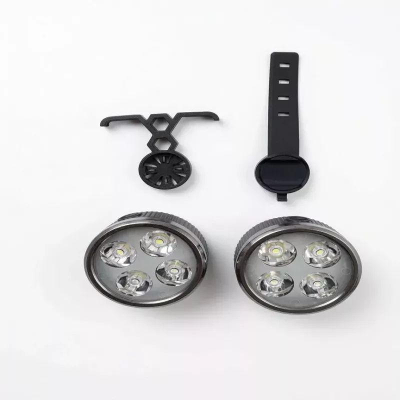 iLike Conjunto de luzes de bicicleta 4-LED USB recarregáveis – Luzes dianteira e traseira com buzina de 120dB
