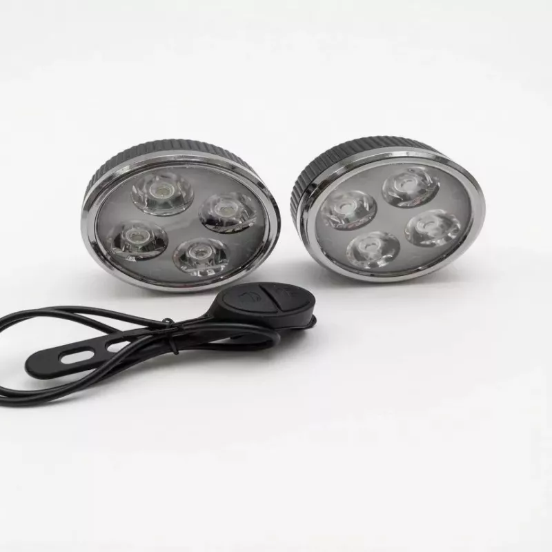 iLike Conjunto de luzes de bicicleta 4-LED USB recarregáveis – Luzes dianteira e traseira com buzina de 120dB
