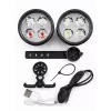 iLike Conjunto de luzes de bicicleta 4-LED USB recarregáveis – Luzes dianteira e traseira com buzina de 120dB