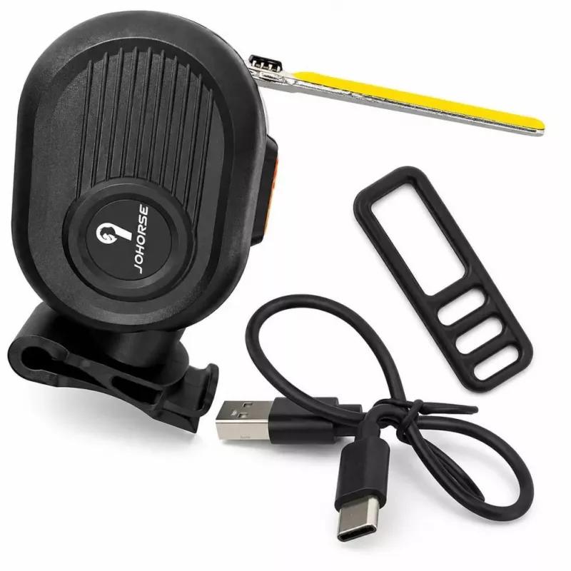 iLike JOWORSE luz traseira de bicicleta COB LED recarregável, luz traseira de bicicleta USB-C, 300mAh, luz de aviso para bicicleta à prova de água