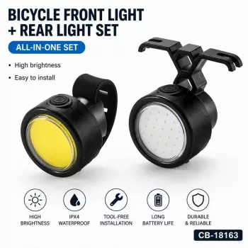 iLike Conjunto de 2 luzes dianteira e traseira para bicicleta – luzes LED recarregáveis por USB para bicicletas de montanha e de estrada, e-bikes, trotinetes, trotinetes elétricas e bicicletas de criança