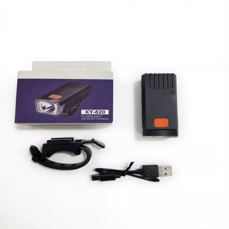 iLike Luz dianteira de bicicleta recarregável por USB, farol de bicicleta LED de alta luminosidade JH420, luz de bicicleta à prova de água IP65 para BTT, bicicleta de estrada e e-bike, preto