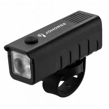 iLike JOHORSE Farol de bicicleta recarregável por USB, luz dianteira de bicicleta LED de alta luminosidade, à prova de água IPX4, carcaça em ABS, montagem fácil no guiador