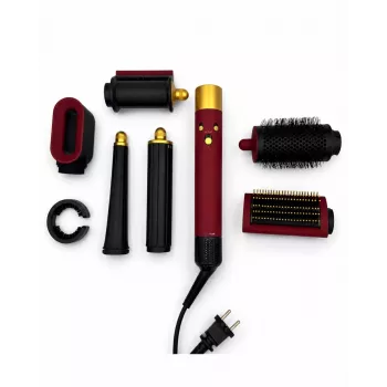 iLike Air Styling System – Conjunto de ferramentas de styling de cabelo 6 em 1 - potência 1200W vermelho