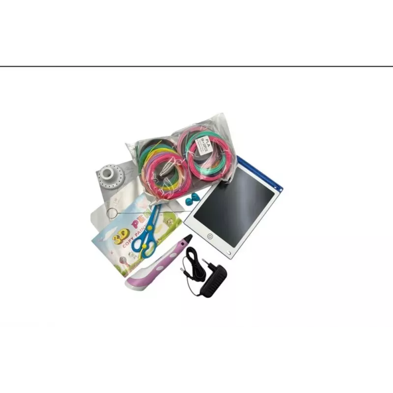 iLike Melt 3D Pen Kit Box conjunto completo para caneta de impressão 3D, conjunto 3D PEN-7-1 com moldes 5m x 20 cores rosa