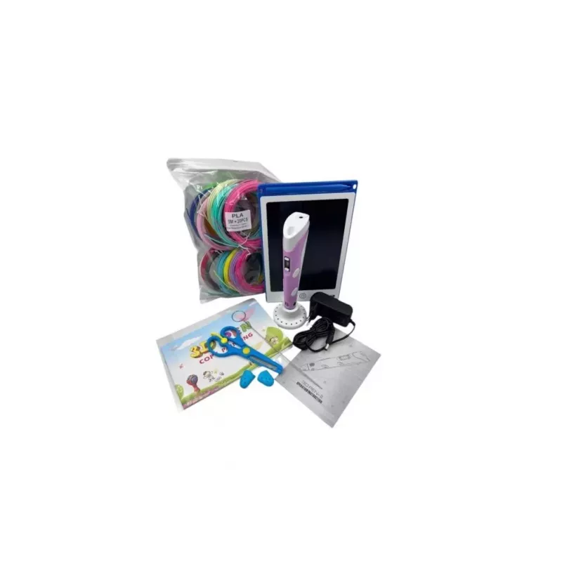 iLike Melt 3D Pen Kit Box conjunto completo para caneta de impressão 3D, conjunto 3D PEN-7-1 com moldes 5m x 20 cores rosa
