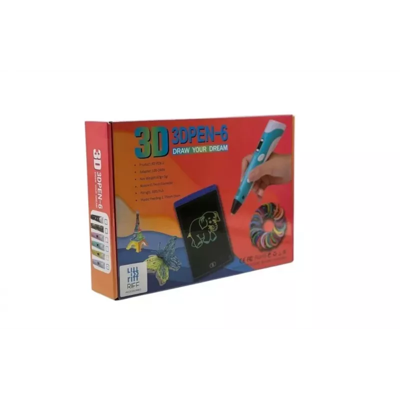 iLike Melt 3D Pen Kit Box conjunto completo para caneta de impressão 3D, conjunto 3D PEN-7-1 com moldes 5m x 20 cores verde