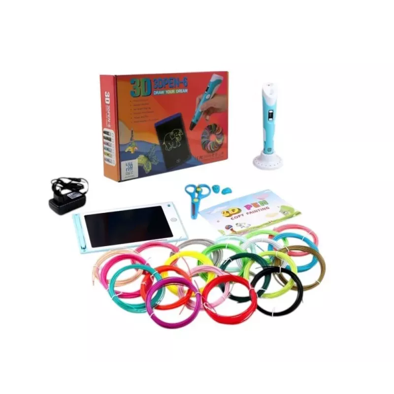 iLike Melt 3D Pen Kit Box conjunto completo para caneta de impressão 3D, conjunto 3D PEN-7-1 com moldes 5m x 20 cores verde