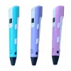iLike Caneta 3D Pen-3 com ecrã LCD e 10 moldes azul + conjunto de filamento PLA: 20 cores de 10 metros cada (total de 200 metros) rosa