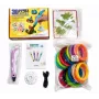 iLike Caneta 3D Pen-3 com ecrã LCD e 10 moldes azul + conjunto de filamento PLA: 20 cores de 10 metros cada (total de 200 metros) rosa