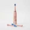 iLike Escova de dentes elétrica sónica recarregável para crianças, carregamento por USB, 3 cabeças de escova (1+2 cabeças de substituição), cerdas macias, à prova de água, design coelhinho, rosa