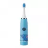 iLike Escova de dentes elétrica sónica recarregável para crianças, carregamento por USB, 3 cabeças de escova (1+2 cabeças de substituição), cerdas macias, à prova de água, design elefante azul, azul