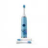 iLike Escova de dentes elétrica sónica recarregável para crianças, carregamento por USB, 3 cabeças de escova (1+2 cabeças de substituição), cerdas macias, à prova de água, design elefante azul, azul
