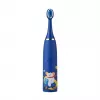 iLike Escova de dentes elétrica sónica recarregável para crianças, carregamento por USB, 3 cabeças de escova (1+2 cabeças de substituição), cerdas macias, à prova de água, design urso azul, azul