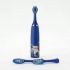 iLike Escova de dentes elétrica sónica recarregável para crianças, carregamento por USB, 3 cabeças de escova (1+2 cabeças de substituição), cerdas macias, à prova de água, design urso azul, azul