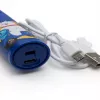 iLike Escova de dentes elétrica sónica recarregável para crianças, carregamento por USB, 3 cabeças de escova (1+2 cabeças de substituição), cerdas macias, à prova de água, design urso azul, azul
