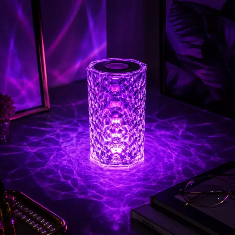 iLike Candeeiro LED RGB Crystal Touch com altifalante Bluetooth, luz noturna ambiente, comando