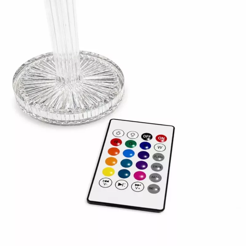 iLike Candeeiro de mesa LED RGB Crystal Touch com altifalante Bluetooth, luz noturna ambiente e comando