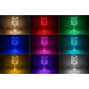 iLike Candeeiro de mesa LED RGB Crystal Touch com altifalante Bluetooth, luz noturna ambiente e comando