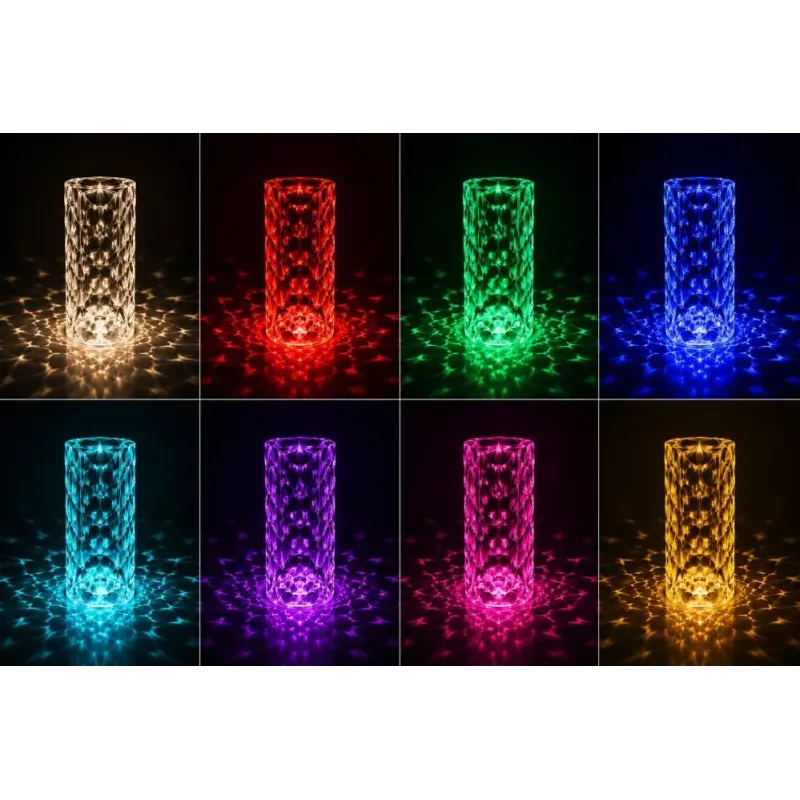 iLike Candeeiro de mesa LED RGB Crystal Bubble Touch com altifalante Bluetooth