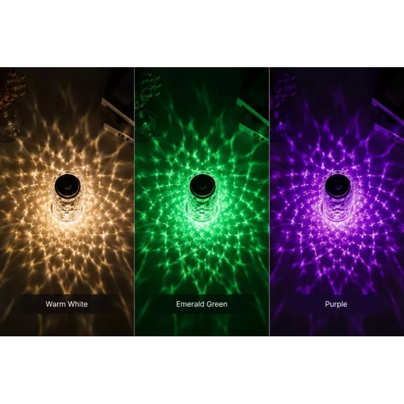 iLike Candeeiro de mesa LED RGB Crystal Bubble Touch com altifalante Bluetooth