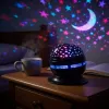 iLike Bola de cristal LED RGB, projetor de festa rotativo 180° com comando preto