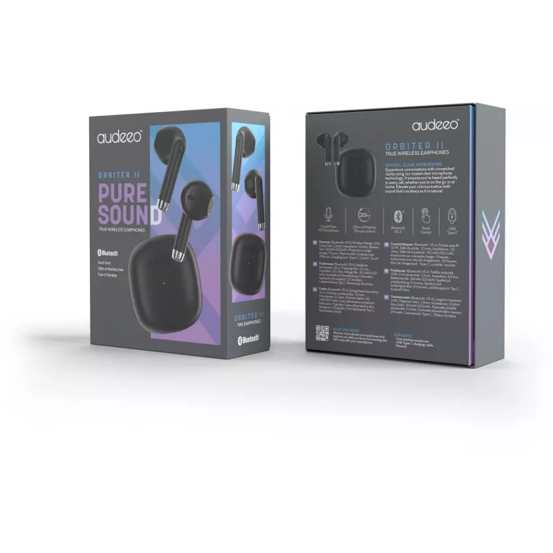 Auscultadores true wireless Audeeo AOORBIT2-BK - preto
