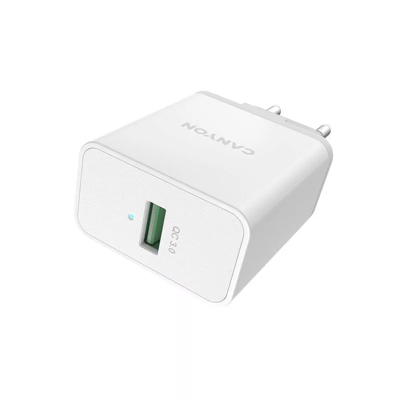 Carregador de Parede Canyon H-12 com USB-A QC3.0 18W Branco