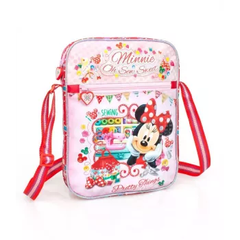 Mala de tiracolo premium Disney para menina Minnie Pretty Things 3D 33215 rosa