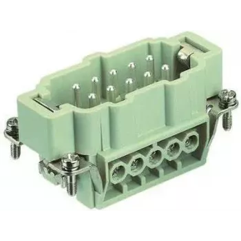 Harting Han E Conector macho com ligação por parafuso, 10+PE contactos, 16A, 500V
