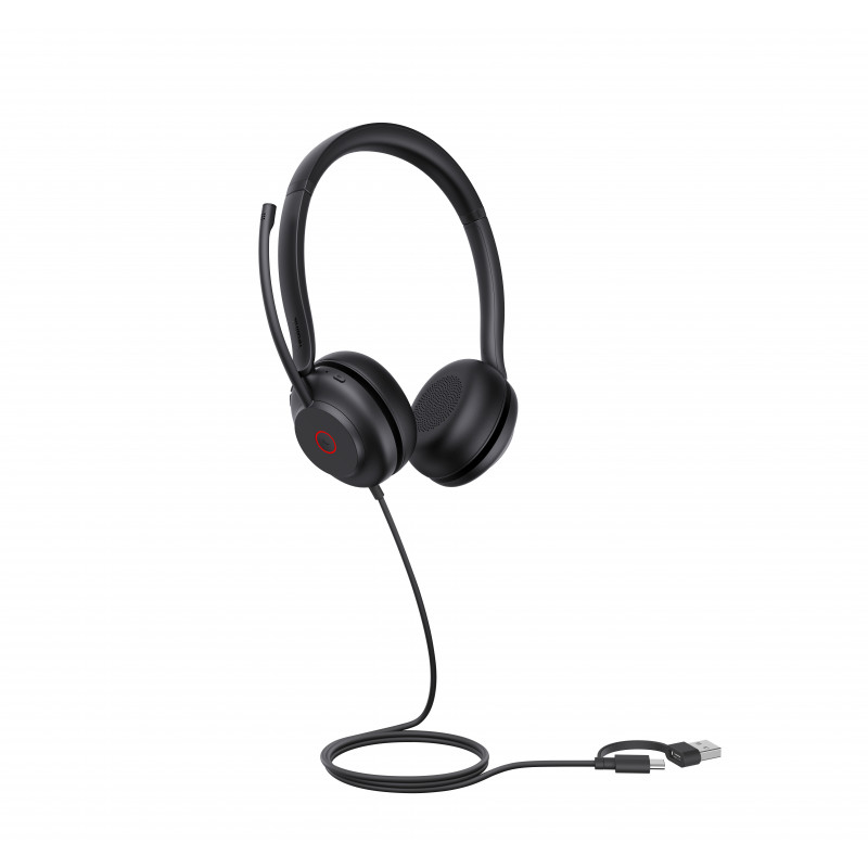 Headset on-ear Yealink UH35 Dual UC USB-C/A com USB-A/USB-C, Preto