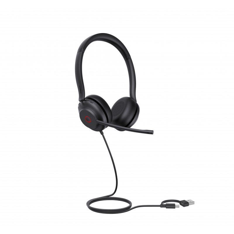 Headset on-ear Yealink UH35 Dual UC USB-C/A com USB-A/USB-C, Preto