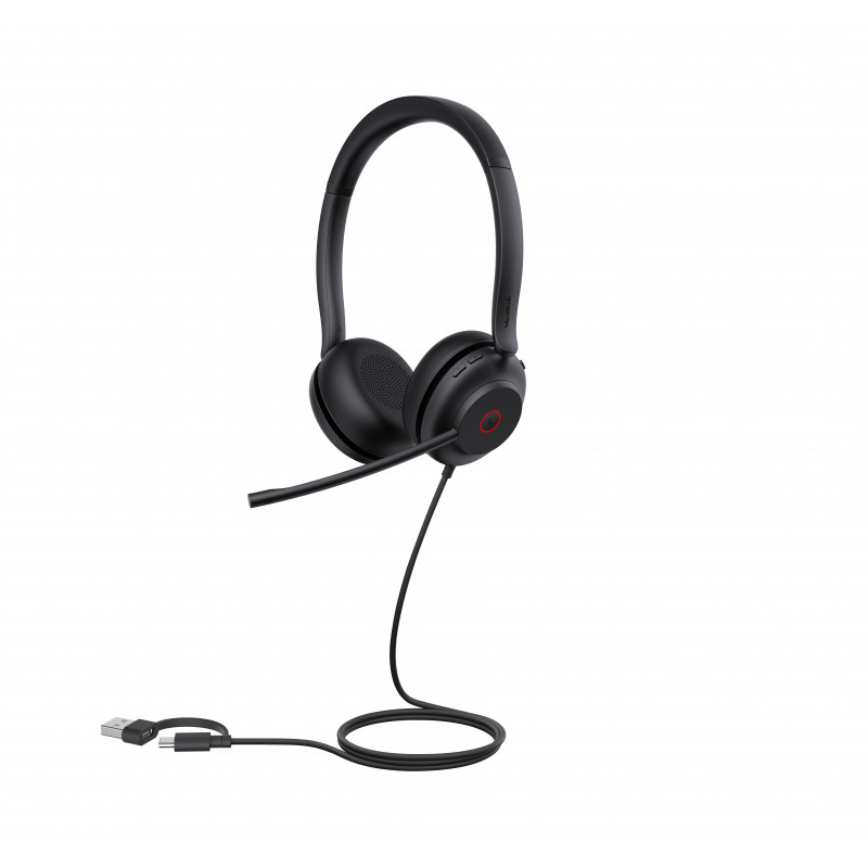 Headset on-ear Yealink UH35 Dual UC USB-C/A com USB-A/USB-C, Preto