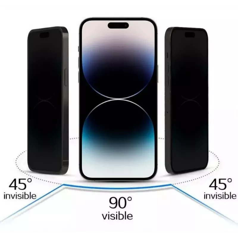 iLike Apple iPhone 15 Protetor de Ecrã de Vidro Temperado Privacy Preto