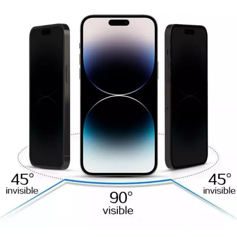 iLike Apple iPhone 15 Pro Protetor de Ecrã de Vidro Temperado Privacy Preto