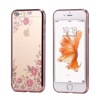 iLike Capa traseira FLOWER para Xiaomi Redmi Note 8 / Redmi Note 8 2021 rosa-dourada