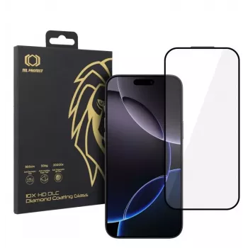 iLike Apple iPhone 16 Pro Max Protetor de Ecrã Vidro Temperado 10X HD DLC Diamond Coating Preto